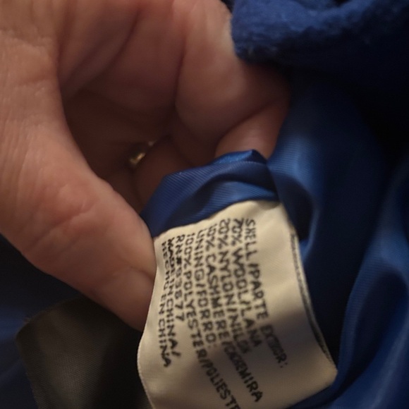 St. John's Bay Royal Blue Pea Coat Wool/Cashmere Blend - Picture 3 of 10